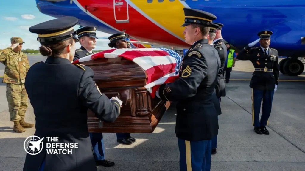 New York Army National Guard Honor Guard conducts dignified transfer of WWII airman 2nd Lt. Joseph Burke's remains at Albany International Airport, May 1, 2026.