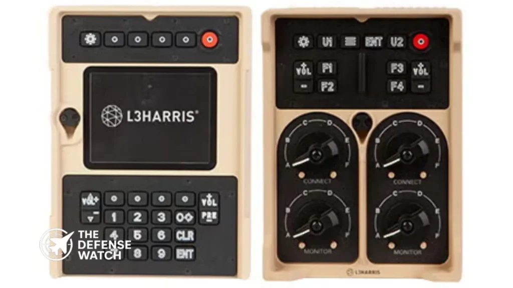 L3Harris MC-3000I mobile command intercom installed inside a tactical military vehicle during communications operations