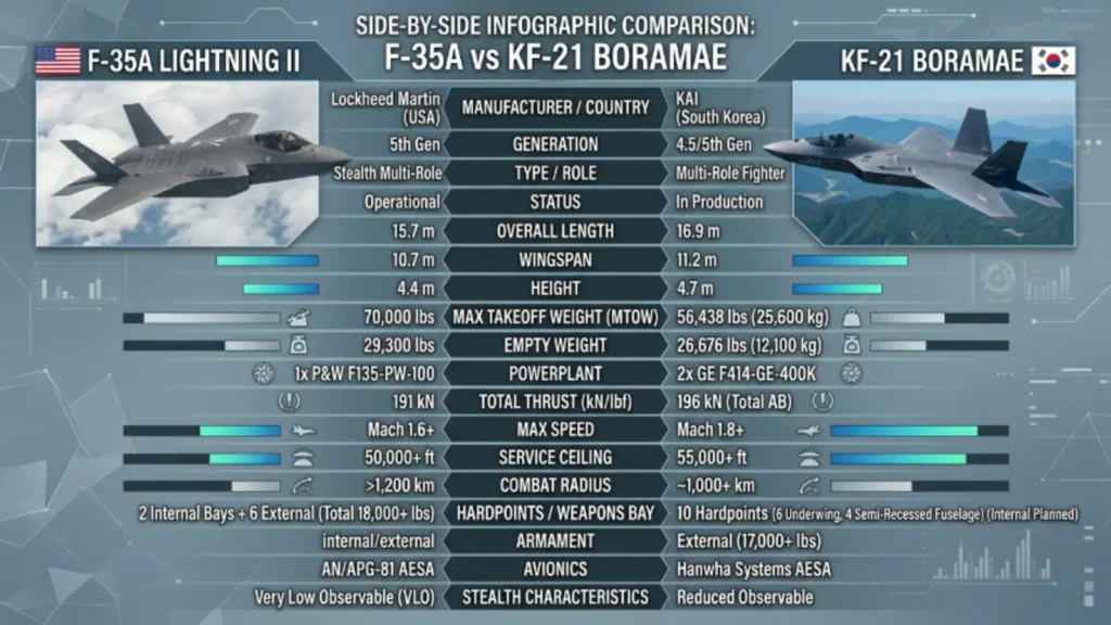 F-35A Lightning II vs. KF-21 Boramae