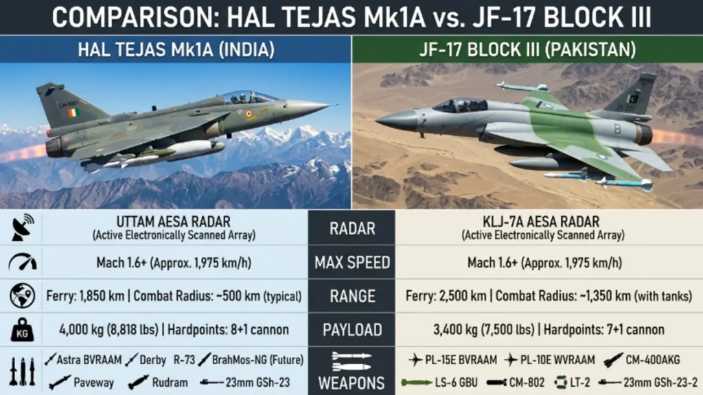 Tejas Fighter Jet vs JF-17 Thunder