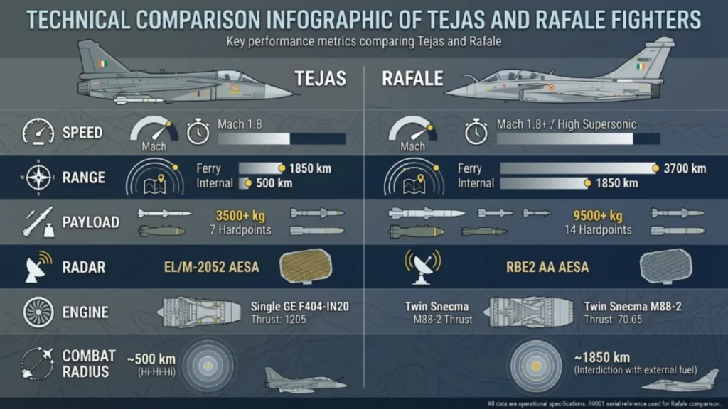 Tejas Fighter Jet vs Rafale Fighter Jet
