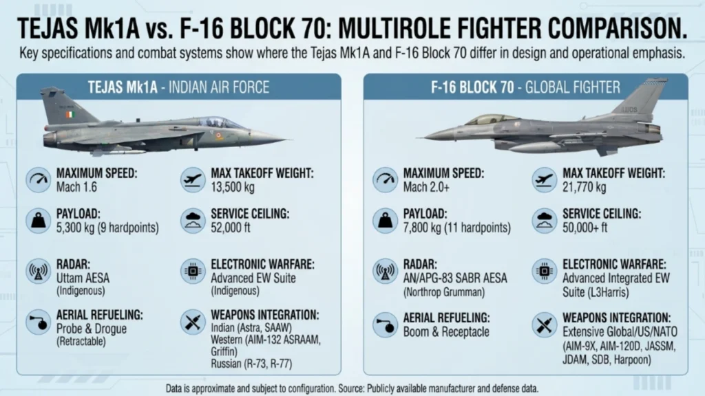 Tejas Fighter Jet vs F-16 Fighting Falcon