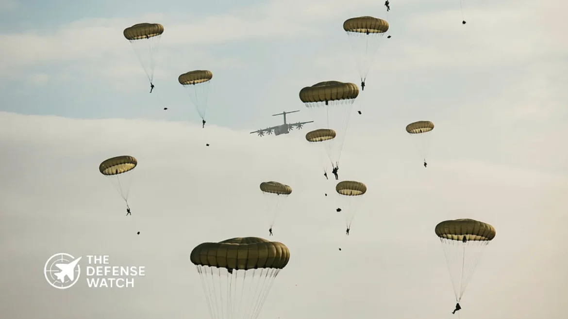 British Army parachute jump exercise