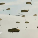 British Army parachute jump exercise