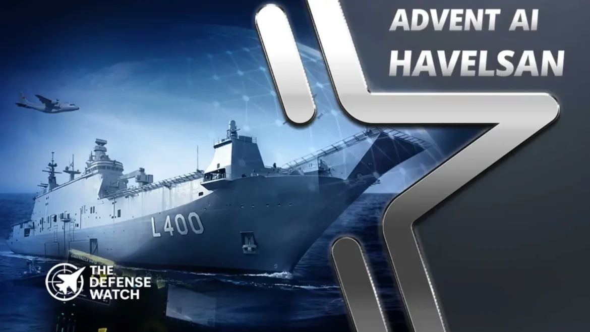 HAVELSAN ADVENT AI naval combat management system displayed during a Turkish naval defense technology presentation