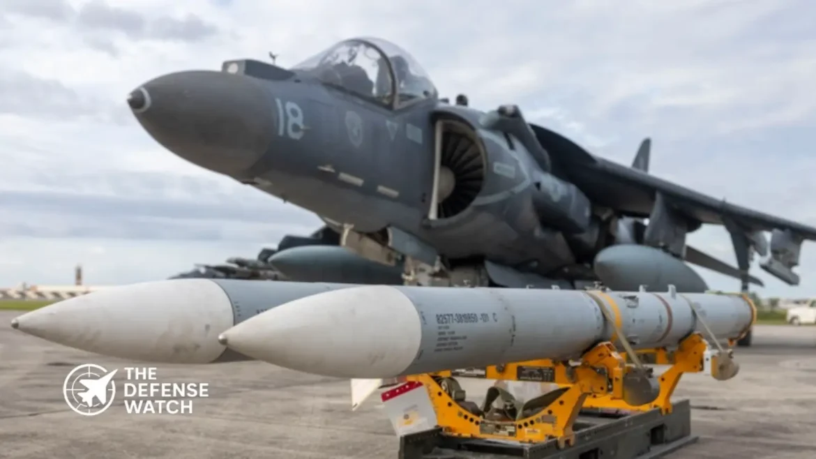 AIM-120 AMRAAM missile mounted on NATO fighter aircraft during live-fire exercise