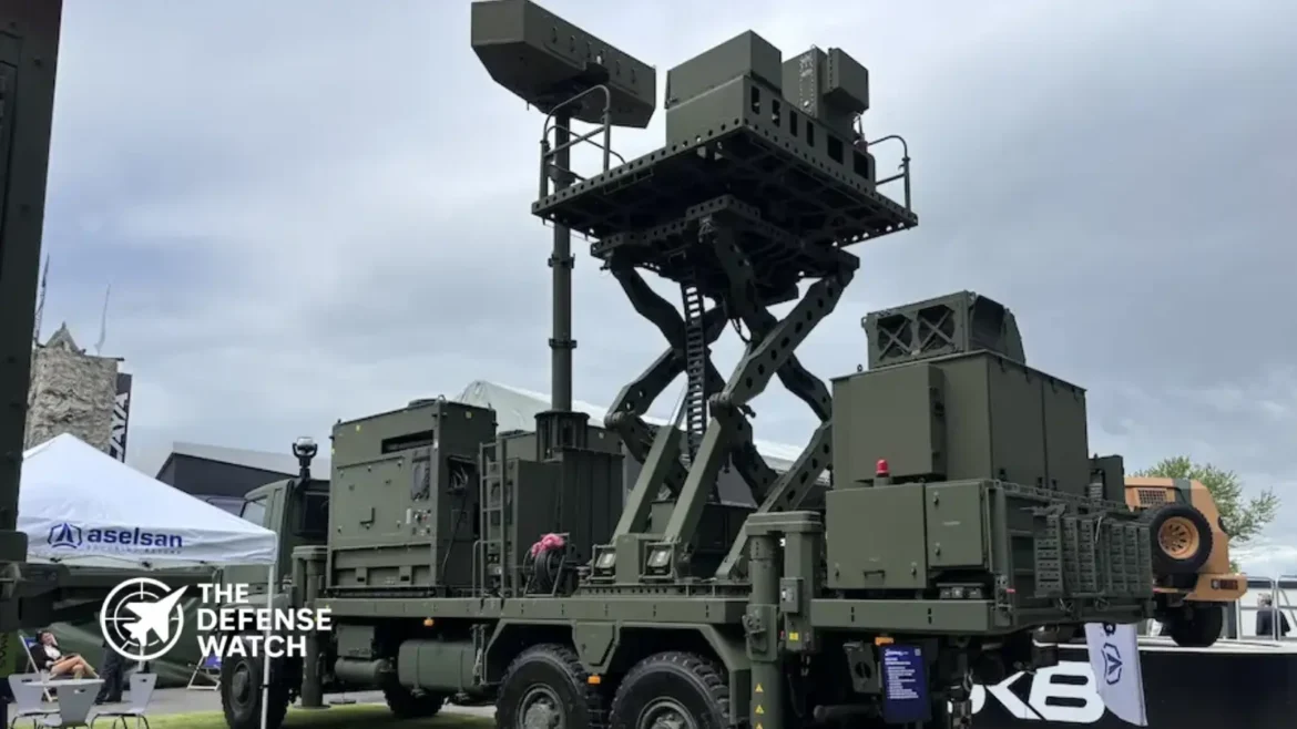 ASELSAN defense systems displayed during a military defense exhibition in Bucharest, Romania