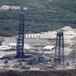 Damage at Blue Origin's Launch Complex 36 after a New Glenn rocket exploded during a static fire test in Cape Canaveral, Florida.