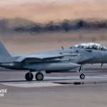 Royal Saudi Air Force F-15SA aircraft at air base with training and support infrastructure