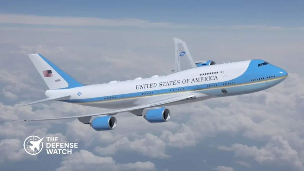 Boeing VC-25B Air Force One aircraft undergoing modification work in San Antonio, Texas
