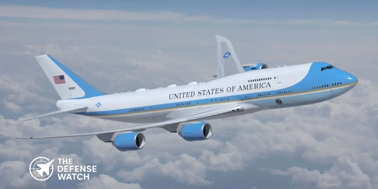 Boeing VC-25B Air Force One aircraft undergoing modification work in San Antonio, Texas