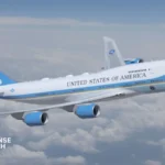 Boeing VC-25B Air Force One aircraft undergoing modification work in San Antonio, Texas