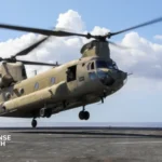 Boeing CH-47F Block I Chinook helicopter conducting heavy-lift operations for allied military forces