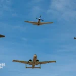 US Air Force Collaborative Combat Aircraft flying with F-35 fighter during autonomous combat operations