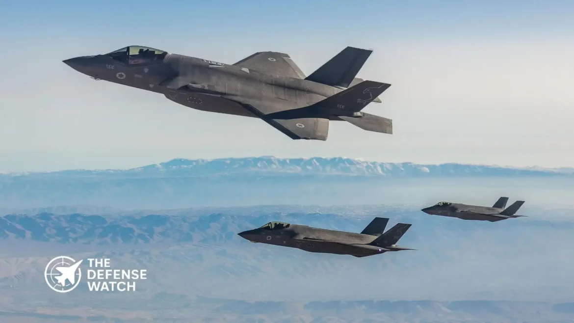 Israeli Air Force F-35I Adir stealth fighter during flight operations following new range expansion contract with Elbit Systems