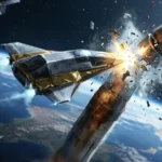 Illustration of a space-based interceptor targeting a ballistic missile during midcourse phase