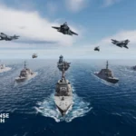 Lockheed Martin engineers and U.S. Navy personnel working on the Integrated Combat System enabled Aegis combat platform at a naval command center.