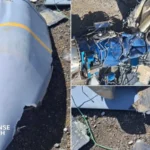 Recovered fragments reportedly linked to a U.S. AGM-158 JASSM-ER cruise missile displayed by Iranian authorities after an alleged interception.