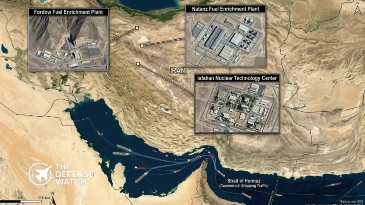 Iranian nuclear facilities and Strait of Hormuz shipping lanes amid renewed U.S.-Iran negotiations over uranium stockpiles and regional security.