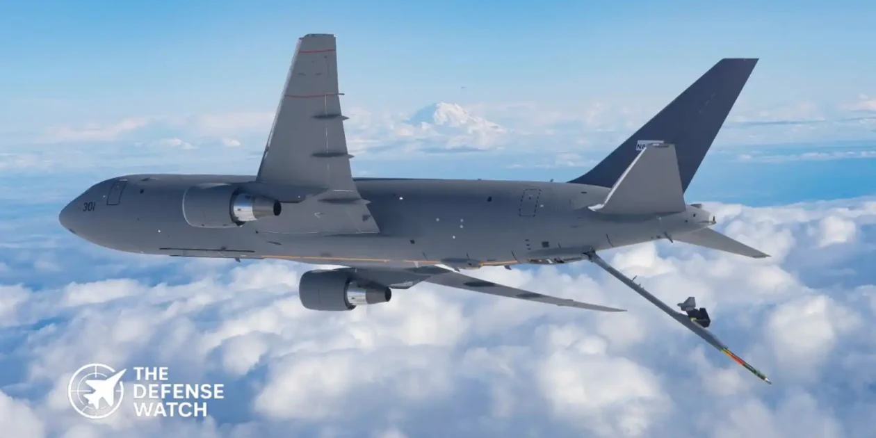 The first Israeli KC-46A Gideon tanker aircraft conducting its maiden flight in the USA.
