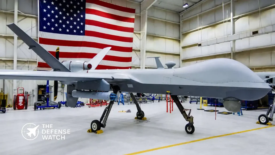 U.S. Air Force MQ-9 Reaper drone armed with APKWS laser-guided rockets during counter drone mission testing