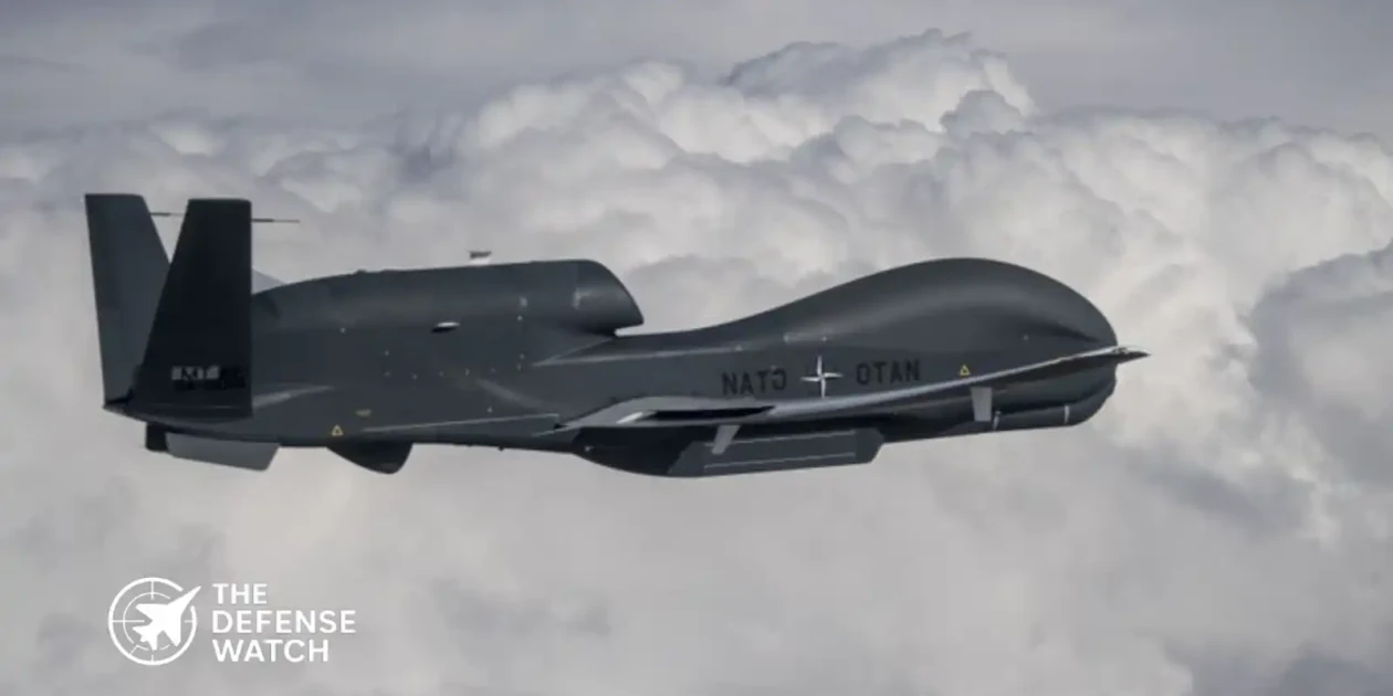 NATO RQ-4D Phoenix surveillance drone operating from a Norwegian air base during Arctic ISR missions