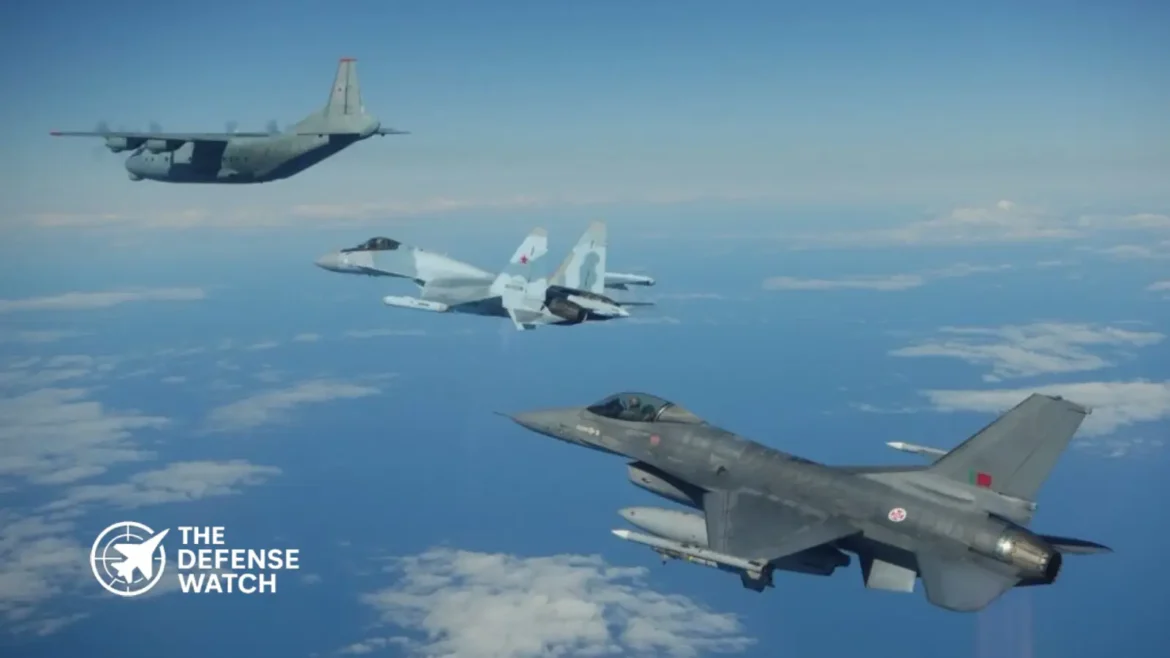 NATO fighter aircraft intercepting a Russian Su-24 strike jet over the Baltic Sea during an air policing mission.