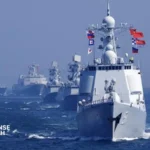 Chinese PLA Navy terminal defense system undergoing sea trials during anti-missile interception exercise in the Bohai Sea.