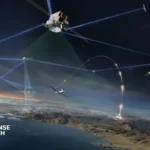 Rendering of Northrop Grumman’s Enhanced Protected Tactical SATCOM prototype satellite designed for jam-resistant military communications.
