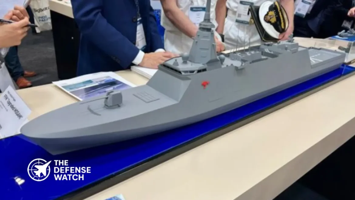 Australian Improved Mogami-class frigate concept equipped with Raytheon SeaRAM missile defense system during naval modernization program