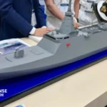 Australian Improved Mogami-class frigate concept equipped with Raytheon SeaRAM missile defense system during naval modernization program