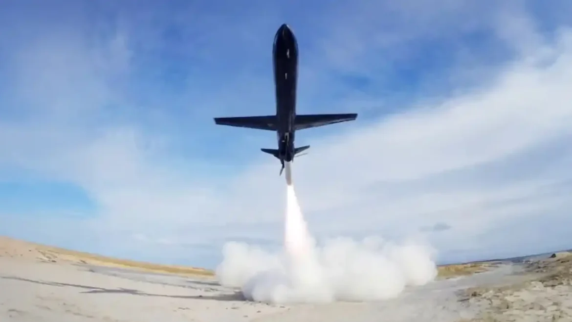 Rotron Aerospace SkyLance long-range autonomous strike drone during firing demonstration in the United Kingdom