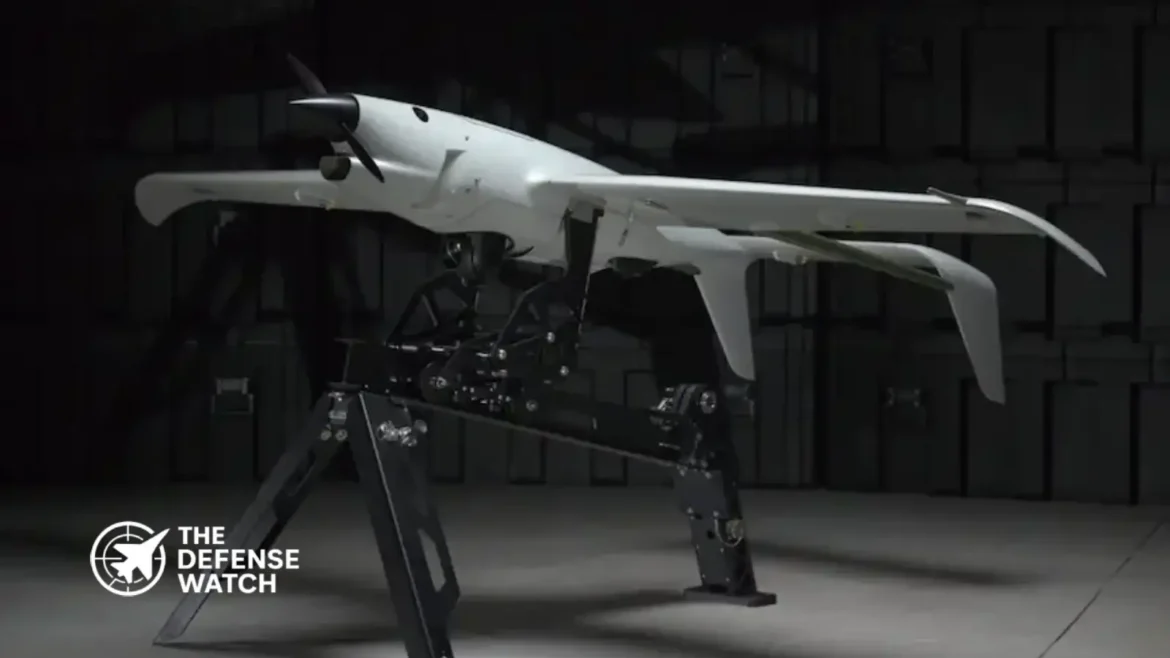 Skyeton Raybird ISR drone during a reconnaissance mission equipped with anti-interceptor capability for contested airspace operations.