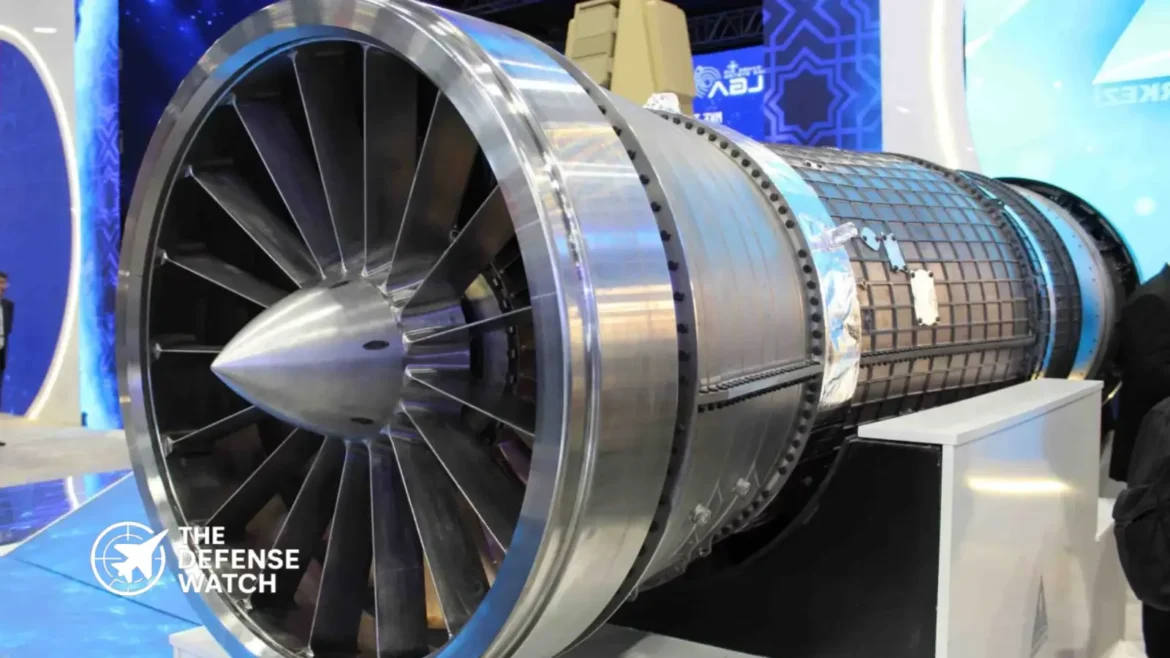 Artist rendering of Türkiye’s indigenous GUECHAN 42,000 lbf turbofan engine designed for next-generation fighter aircraft.
