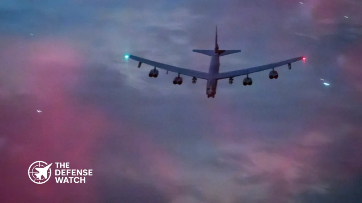 A U.S. Air Force B-52H Stratofortress refuels from a KC-135 Stratotanker over the Middle East during Operation Epic Fury — the aging bomber remains a cornerstone of America's long-range strike capability even as the Air Force studies what comes next.
