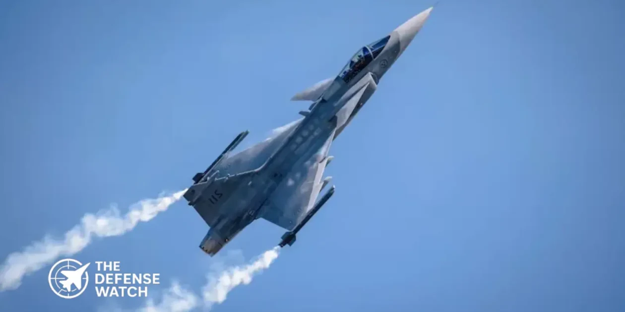 Swedish Saab Gripen fighter jet flying during a military exercise as the United Kingdom backs potential fighter support for Ukraine.