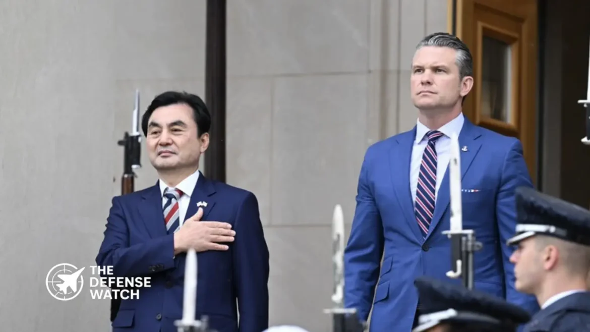 US Defense Secretary Pete Hegseth meets South Korean Defense Minister Ahn Gyu-back at the Pentagon during bilateral defense talks focused on Indo-Pacific security and military readiness.