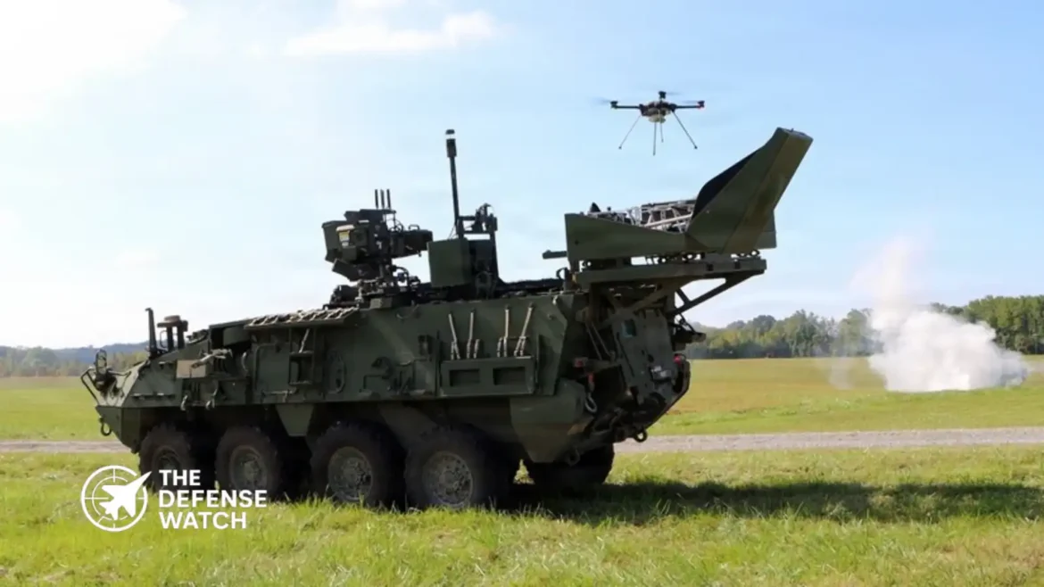 Ukrainian unmanned ground vehicle operating alongside FPV drones during combat operations against Russian positions