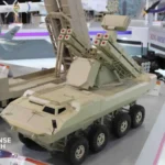 China Yitian II 8x8 short range air defense missile system with launcher deployed