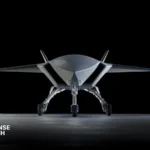 Boeing's upgraded MQ-28 Ghost Bat collaborative combat aircraft displaying enlarged wings and internal weapons bay configuration at ILA Berlin 2026.