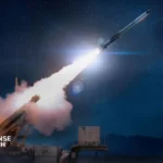 Ukrainian-operated Patriot air defense launcher equipped with PAC-3 interceptor missiles during missile defense operations.