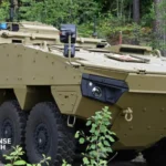 Patria AMV XP 8x8 armored ambulance vehicle delivered to the Slovak Armed Forces during a handover ceremony in Slovakia.