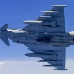 RAF Eurofighter Typhoon equipped with APKWS guided rocket pods during counter drone operations in the Middle East.