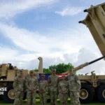 U.S. Army THAAD missile defense battery with launchers and AN/TPY-2 radar deployed during Indo-Pacific missile defense operations.