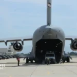 UPS and commercial cargo aircraft supporting Defense Logistics Agency medical freight transportation missions across the United States.