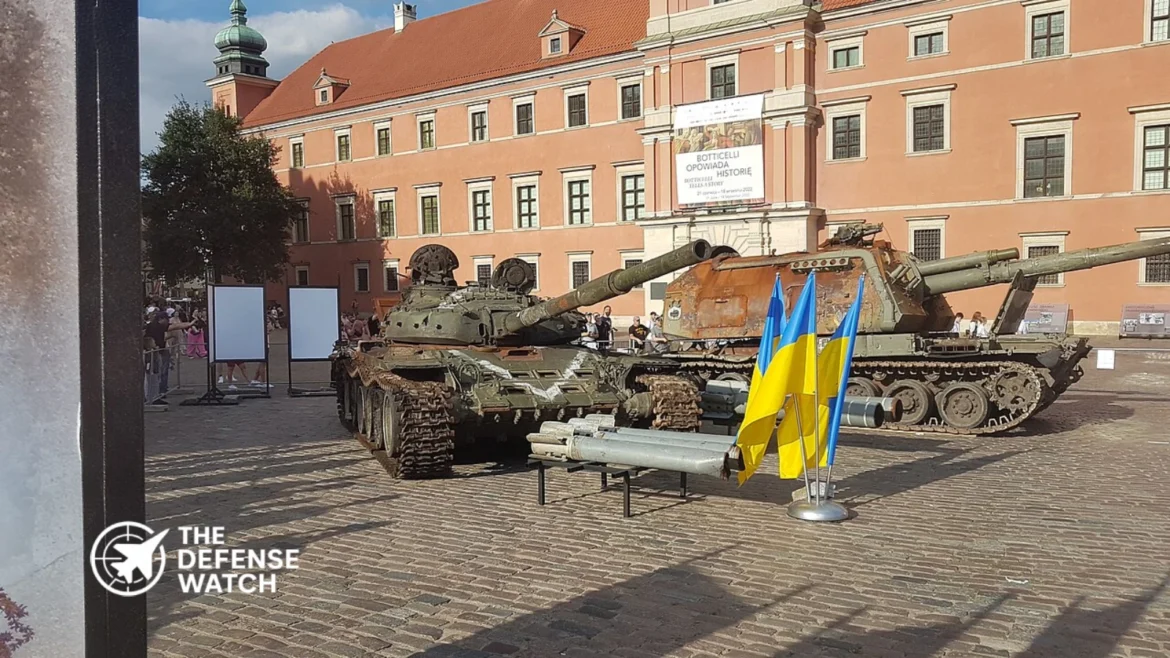 captured Russian T-72 tanks