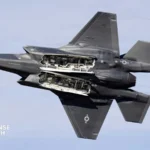 U.S. Air Force F-35A Lightning II with internal weapons bay open, illustrating the fighter's low observable internal weapons carriage and planned six-missile configuration.