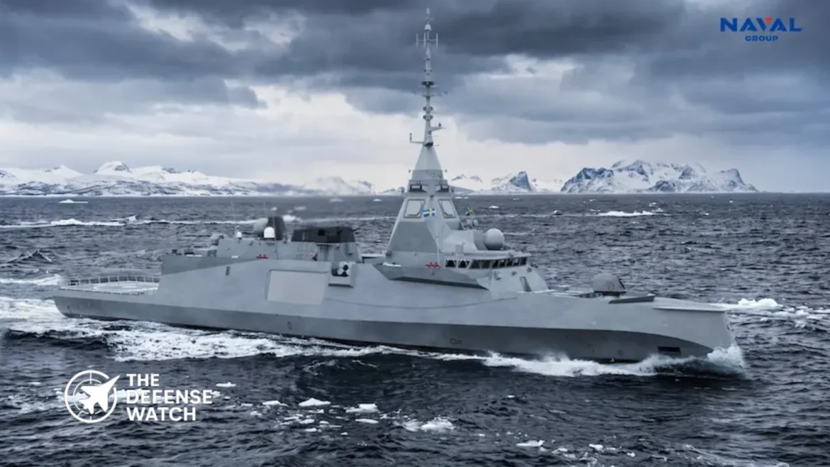 Naval Group FDI frigate underway, representing Sweden's planned Luleå-class air defense frigates.