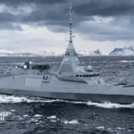 Naval Group FDI frigate underway, representing Sweden's planned Luleå-class air defense frigates.