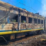 Russian drone strike train